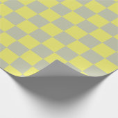 Gelb + Grauer Karo Schachbrettmuster Geschenkpapier (Ecke)