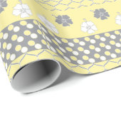 Gelb-graues Design Geschenkpapier (Rolleneckpunkt)