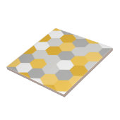 Gelb-graues Sechseck-Geometrie-Muster Fliese (Seite)