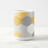 Gelb-graues Sechseck-Geometrie-Muster Kaffeetasse (Mittel)