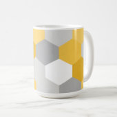 Gelb-graues Sechseck-Geometrie-Muster Kaffeetasse (VorderseiteRechts)
