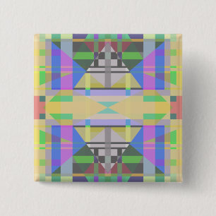 Gelb Grün Blau Lila Geometrisch Button