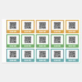 Gelb grün blau scanne mich! QR-Code-Labels Etiketten (Blatt)