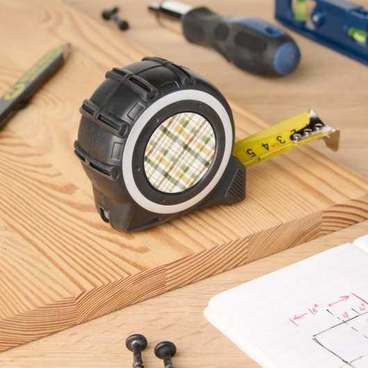 Gelb Grün Braun Kariert Gestreift  Maßband (Holzbau)