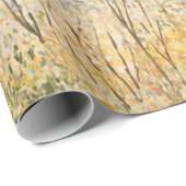 Gelb Grün Braune Bäume Geschenkpapier (Rolleneckpunkt)