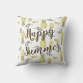 Gelb grün & Gold PINEAPPLE glücklich SOMMER Kissen (Rückseite)