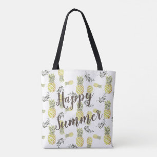 Gelb grün & Gold PINEAPPLE glücklich SOMMER Tasche