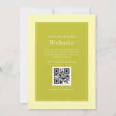Gelb & Grün | Lebendiger Garten | QR-Code-Hochzeit Einladung (Rückseite)