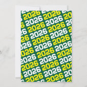 Gelb & Grün Modernes Abschluss Foto Einladung (Rückseite)