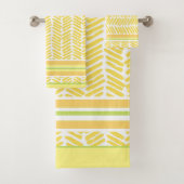 Gelb, grün, orange, weiß badhandtuch set (Insitu)