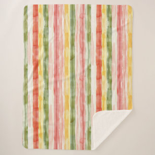 Gelb Grün Pink Orange Streifen Sherpadecke