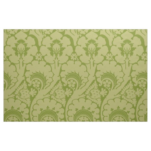 Gelb-Grün Renaissance-Blumen Stoff (Fat Quarter (45,7 x 55,9 cm))