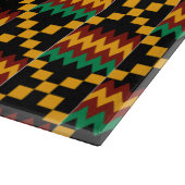 Gelb, Grün, Rot, Schwarz Kente Tuch Schneidebrett (Ecke)