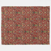 Gelb, grün, schwarz auf tiefrot fleecedecke (Vorderseite (Horizontal))