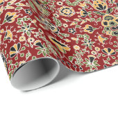 Gelb, grün, schwarz auf tiefrot geschenkpapier (Rolleneckpunkt)