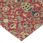 Gelb, grün, schwarz auf tiefrot tischdecke (Schrägansicht)