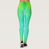 Gelb, grün und Aquamarin Leggings (Rückseite)