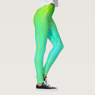 Gelb, grün und Aquamarin Leggings