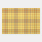 Gelb , grün und braun Kariertes Muster Geschenkpapier Set (Vorderseite)