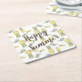 Gelb grün und Gold PINEAPPLE GLÜCKLICH SOMMER Rechteckiger Pappuntersetzer (angewinkelt)