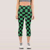 Gelb grün und schwarz capri leggings (Vorderseite)