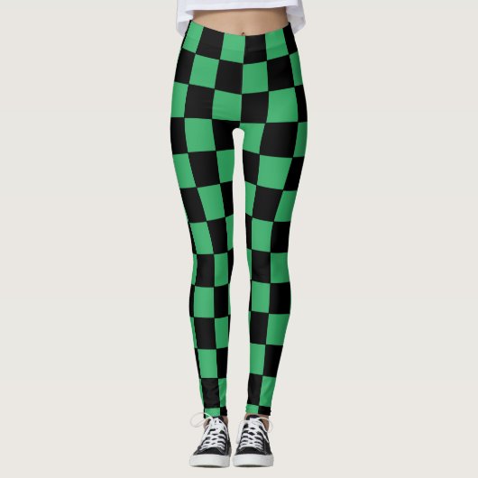 Gelb grün und schwarz leggings (Vorderseite)
