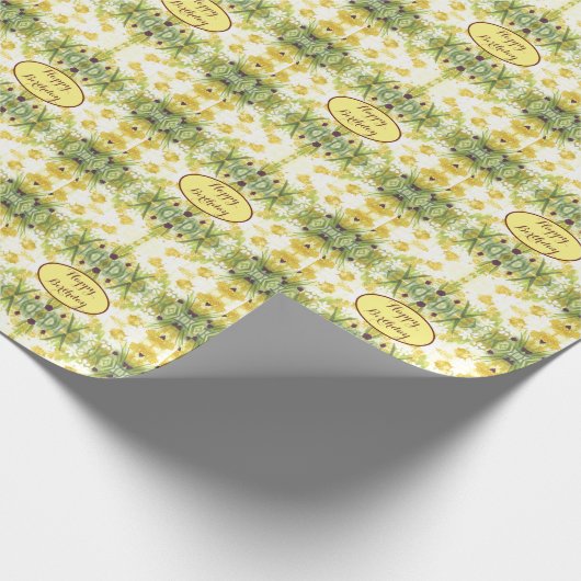 Gelb grün und weiß geschenkpapier (Ecke)