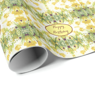 Gelb grün und weiß geschenkpapier