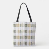 Gelb Grün Weiß Kariert Gestreift Tasche (Rückseite)