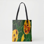 Gelb-grüne Blumenmuster Tasche (Vorderseite)