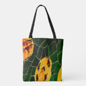 Gelb-grüne Blumenmuster Tasche (Rückseite)