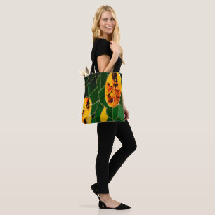 Gelb-grüne Blumenmuster Tasche