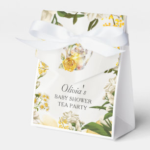 Gelb Grüne Blumige Teeparty-Baby-Party Papier Geschenkschachtel