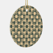 Gelb Grüne Checker-Diamant-Karomuster Keramik Ornament (Rechts)