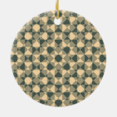 Gelb Grüne Checker-Diamant-Karomuster Keramik Ornament (Hinten)