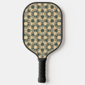 Gelb Grüne Checker-Diamant-Karomuster Pickleball Schläger (Rückseite)