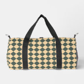 Gelb Grüne Checker-Diamant-Muster Klein Duffle Bag (Vorderseite)
