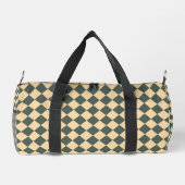Gelb Grüne Checker-Diamant-Muster Klein Duffle Bag (Rückseite)