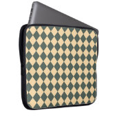 Gelb Grüne Checker-Diamant-Muster Laptopschutzhülle (Vorne Rechts)