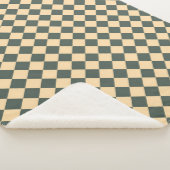 Gelb Grüne Checker-Diamant-Muster Sherpadecke (3/4)