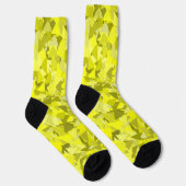 Gelb Grüne Dreiecksmuster Socken (Rechts)