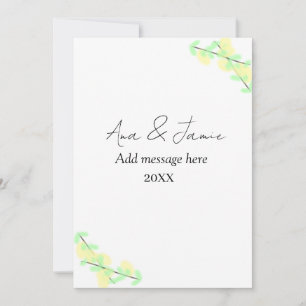gelb grüne florale abstrakte Hochzeitspaar Name d Einladung