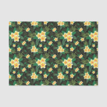 Gelb-grüne florale botanische Decoupage-Handwerkge