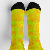 Gelb Grüne Orange Schwünge Muster Socken (Oben)