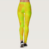 Gelb Grüne Orange Wirbel Muster Leggings (Rückseite)