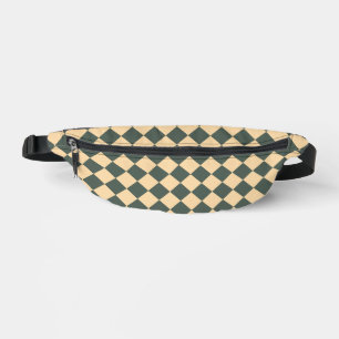 Gelb Grüne Schachbrett-Diamantmuster Bauchtasche