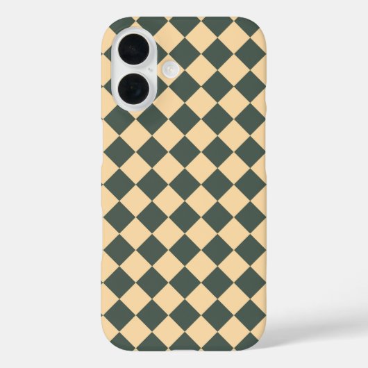 Gelb Grüne Schachbrett-Diamantmuster Case-Mate iPhone Hülle (Rückseite)