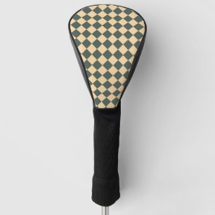 Gelb Grüne Schachbrett-Diamantmuster Golf Headcover