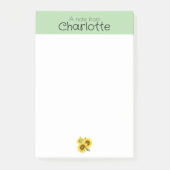 Gelb-grüne Sonnenblumen-Post-It-Notes Post-it Klebezettel (Vorderseite)