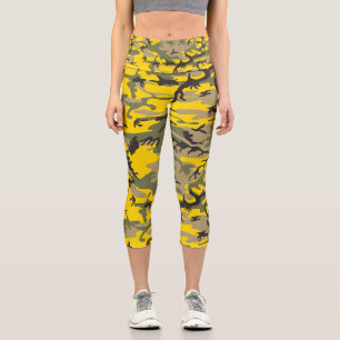 Gelb-grüne Tarnung, Militär, Armee Capri Leggings